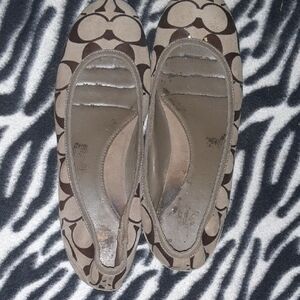 Coach Signature Brown Patterned Women's Flats